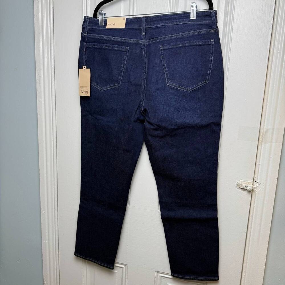 NYDJ Margot Girlfriend Front Seam Ankle Jeans Womens Size 12 Dark Blue Midnight - Picture 7 of 11